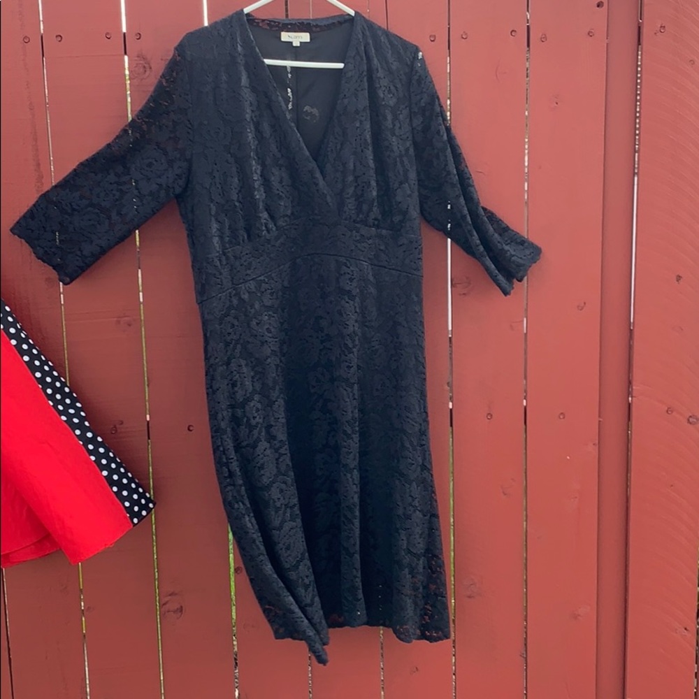 Black cocktail dress with mesh